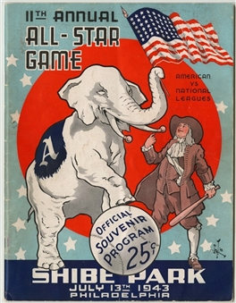 1943 All-Star Game Program - Scored From Philadelphias Shibe Park 